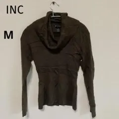美品✨1点物✨INC 【M】カウルネックこげ茶ニット 海外古着 レディース