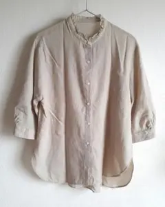 〖限定値下〗アースミュージック&エコロジー フリル襟 七分袖 シャツ