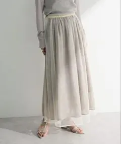 SET2点マーブル柄＋チュールスカート／グリーンパークス（Green Parks