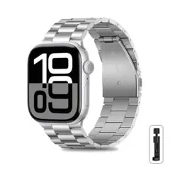 Apple Watch用シルバーリンクブレスレットバンド