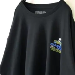 ピーナッツ スヌーピー レーシングカー Tシャツ XL ブラック 黒 古着