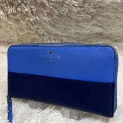 kate spade ケイトスペード ネイビー 長財布 - メルカリ