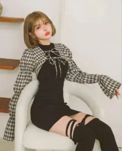 Darich シャーリングボレロミニワンピース ブラック