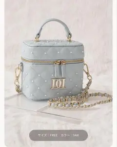 Darich キルティングパールスクエアミニバッグ サックス ブルー