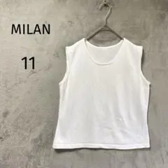 MILAN/ノースリーブサマーニット/11/編み込みビーズ 綿100%