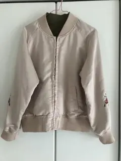 INGNI リバーシブル MA-1ジャケット ピンクベージュ/オリーブグリーン