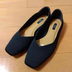 EVOL 黒 スクエアトゥ シューズ