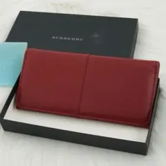 極美品　箱付き　BURBERRY LONDON 長財布　ノバチェック　レッド