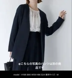 ベーシックノーカラーVネックジャケット&ベーシックセンタープレスワイドパンツ