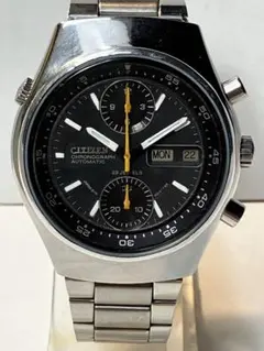 美品 シチズン ツノクロノ ブルヘッド 67-9011 自動巻タイマーリセット 