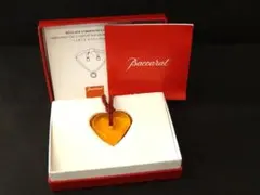 Baccarat バカラ クリスタル ネックレス ペンダント ハート オレンジ