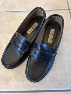 【日本製】HARUTA ブラックレザー ローファー 高校生