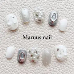 【受注製作】 ¥1700\おまとめ割有/シルバーさくらんぼネイルチップ