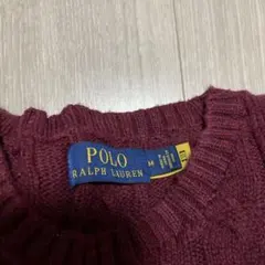 POLO RALPH LAUREN ケーブルニットセーター M バーガンディ