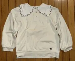 SLAP SLIPスラップスリップ フリル襟 花柄刺繍 長袖トレーナー120cm