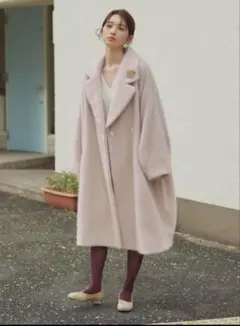 新品タグ付　シャギーロングコート　オリーブ　S SNIDEL SNIDEL（スナイデル）の「シャギーロングコート（チェスターコート