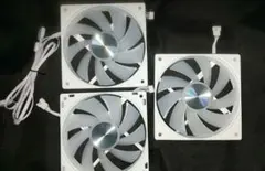 120mm ホワイト PCファン 3個セット+DeepCoolファン1個付き