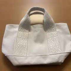 古吟商店ホワイト キャンバス トートバッグ