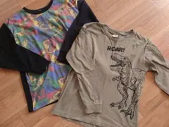 恐竜柄長袖カットソー2枚セット　140cm