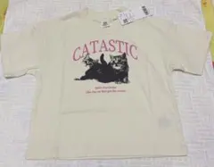 100 デビラボ ガールズ BIGシルエット プリント半袖Tシャツ 猫のサムネイル