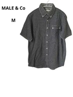 【MALE & Co.】半袖シャツ チェック ボタンダウン Mサイズ タカキュー
