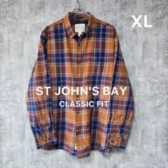 あ*様 ✅【ST JOHN’S BAY】長袖フランネルボタンダウンシャツXLチェ