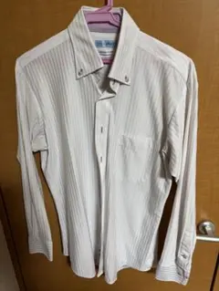 i-shirt 日本製 薄い紫のストライプ　長袖シャツ39-82