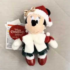 ミニーマウス ぬいぐるみバッジ クリスマス