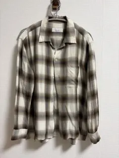 THE CRIMIE オンブレチェック レーヨン オープンカラー シャツ XXL