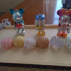 ミッキー・ミニー 　ドナルドアクリルキーホルダーセットと温泉ボール？6個