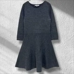 アンタイトル　ハイゲージニット　ミディアムワンピース　フレアスカート　ウール