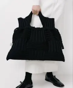 韓国　pleatsmama プリーツママ　ビッグボウバッグ グリッターブラックのサムネイル