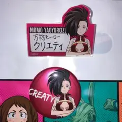 雄英高校1年A組バイト作戦　ヒロアカ　八百万百　名札バッジ　メタリック缶バッジ