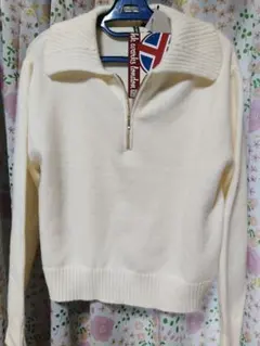 ハーフジップニット