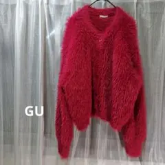 GU　ジーユー フェザーヤーンクロップドカーディガン