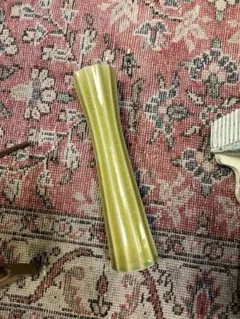 緑色ストライプ陶器花瓶