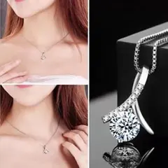 【ベネチアチェーン使用！】ダイヤモンドCZエックスペンダントネックレスSVのサムネイル