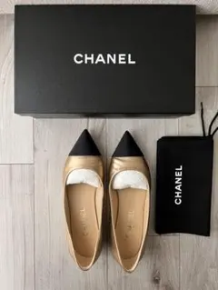 【美品・CHANEL】ゴールドパンプス　サイズ37のサムネイル