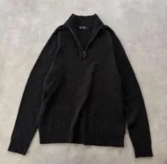 J.Crew ハーフジップ セーター ラムウール100% ダークグレー Lのサムネイル