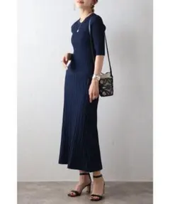 ボンジュールサガン　切替リブロングワンピース　Bonjour Sagan