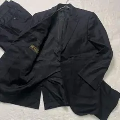 M〜L相当✨ダーバン ロロピアーナ セットアップ スーツ 黒 ウール ストライプ