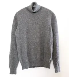 ユニー カシミヤ100% グレー タートルネック 長袖ニットセーター M