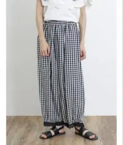 【新品未使用】サマンサモスモス　裾スカラップレースパンツ　ギンガム