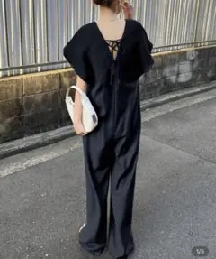 FRIFUL ブラック オールインワン バックレースアップ