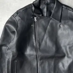 14735 ALLOVER 切りっぱなし フェイクレザー ジャケット