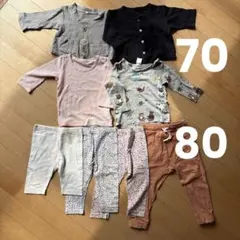 70 80 女の子　トップス　パンツ　カーディガン　ユニクロ　ベビー服　保育園