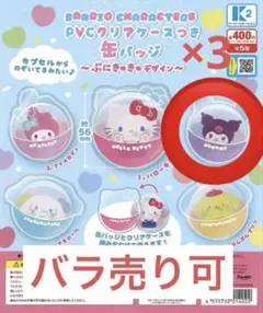 サンリオキャラクターズ PVCクリアケースつき缶バッジ ～ぷにきゅきゅデザイン～