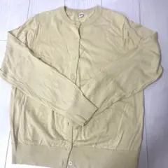 UNIQLO クルーネックカーディガン 長袖 イエロー Lサイズのサムネイル