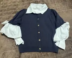 MAJESTIC LEGON 袖リボンシャツドッキングカーデのサムネイル
