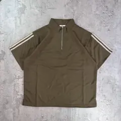 ハーフジップポロシャツ スポーツミックス 韓国ファッション ストリート ゆったり